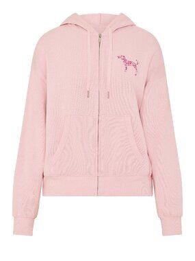 VS PINK Campus Fleece Full-Zip Hoodie Dollhouse Boho L/XL NWT
